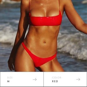 Ark Swimwear square crop bikini top/ High cut bottoms size M